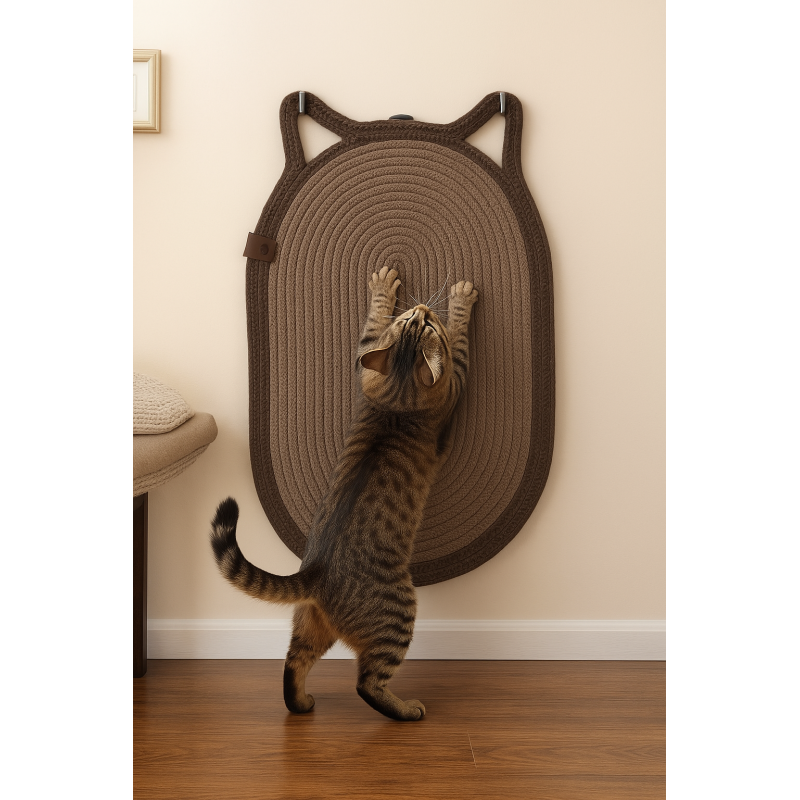 Dekoratif Kedi Kulaklı Tırmalama Paspası